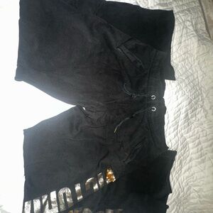 Victoria's Secret Black Track Pants with Gold Accents